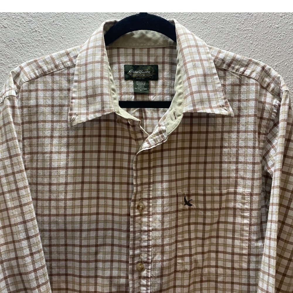 Eddie Bauer lot of 2 Mens Large Plaid Long Sleeve Button Down Shirt Size - Picture 13 of 13